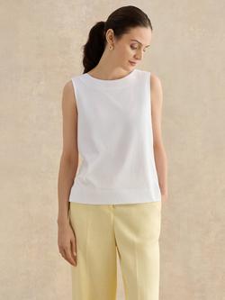 Hobbs Fern Back Button Sleeveless Top, White