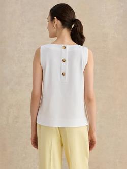 Hobbs Fern Back Button Sleeveless Top - view 2, White