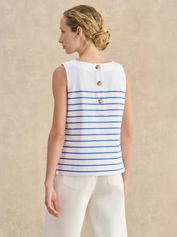 Hobbs Fern Stripe Sleeveless Top, White/Blue - view 2, White/Blue
