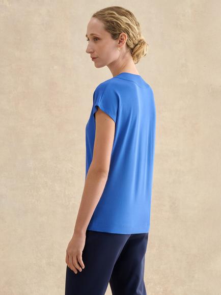 Hobbs Jonie V-Neck Top, French Blue - view 2, French Blue