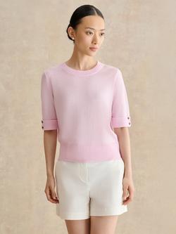 Hobbs Leanne Relaxed Fit Knit Top, Wysteria Pink, Wysteria Pink
