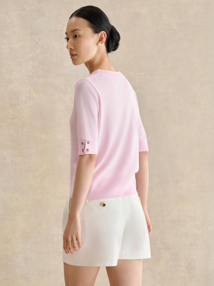 Hobbs Leanne Relaxed Fit Knit Top, Wysteria Pink - view 2, Wysteria Pink