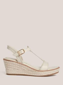 Hobbs Alyssa Leather Wedge Heel Espadrille Sandals, Warm Ivory, Warm Ivory