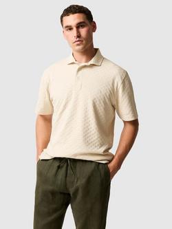 Rodd & Gunn Huntsbury Textured Cotton Slim Fit Polo Shirt, Ecru