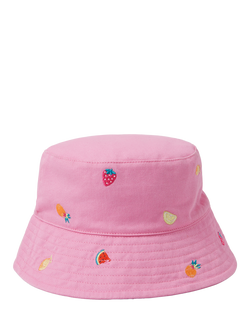 Angels by Accessorize Kids' Fruit Embroidery Bucket Hat, Pink, Pink