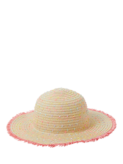 Angels by Accessorize Kids' Speckled Floppy Straw Hat, Multi, Multi