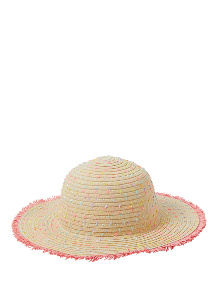 Angels by Accessorize Kids' Speckled Floppy Straw Hat, Multi, Multi