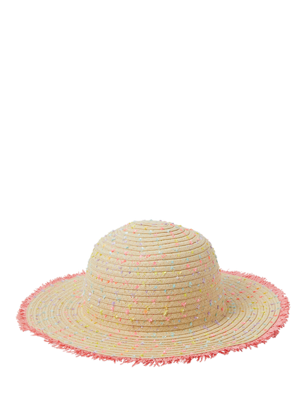 Angels by Accessorize Kids' Speckled Floppy Straw Hat, Multi - view 2, Multi