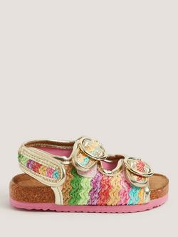 Monsoon Baby Rainbow Stripe Sandals, Multi, Multi