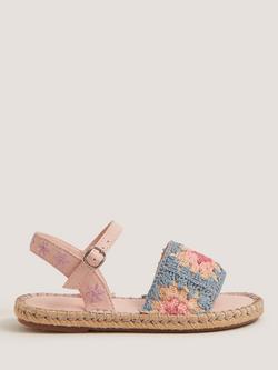 Monsoon Kids' Crochet Flower Espadrille Sandals, Multi, Multi