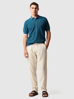 Rodd & Gunn Masons Knitted Cotton Polo - view 2, Teal