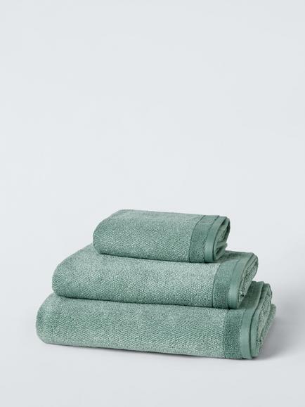 John Lewis Egyptian Cotton Marl Towels, Thyme / Duck Egg