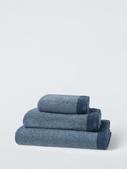 John Lewis Egyptian Cotton Marl Towels, Pacific / Midnight