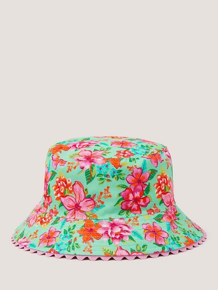 Monsoon Kids' Tropical Print Reversible Bucket Hat, Multi, Multi