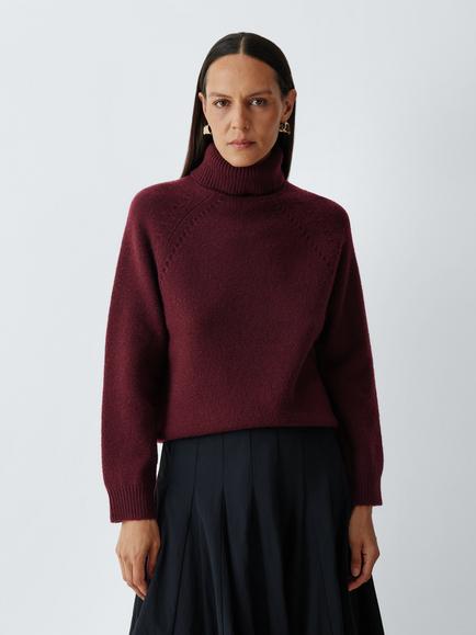 John Lewis Wool Rich Roll Neck Jumper, Fig