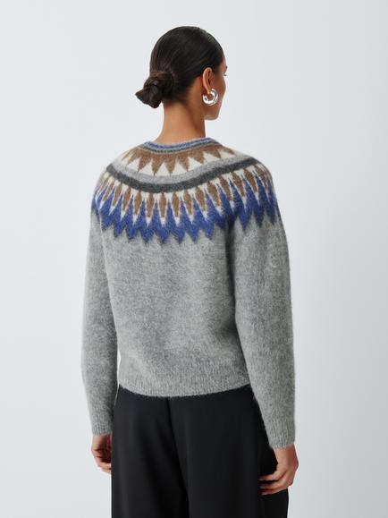 John Lewis Fair Isle Crew Neck Jumper, Fair Isle - view 2, Fairisle