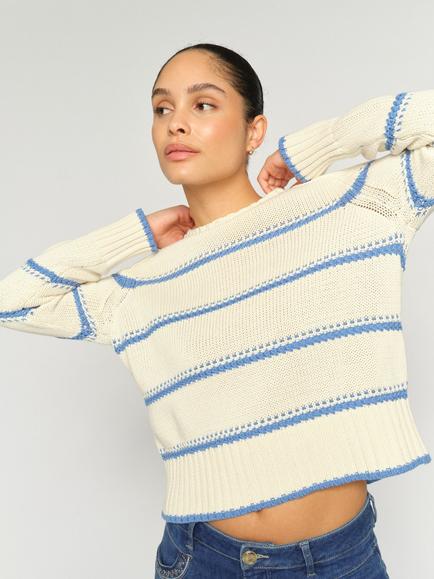 MOS MOSH Rola Stripe Jumper, Ultramarine, Ultramarine
