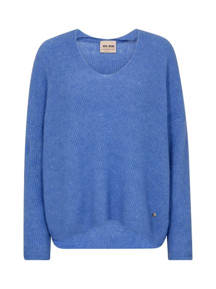 MOS MOSH Thora V-Neck Wool Rich Jumper, Ultramarine, Ultramarine