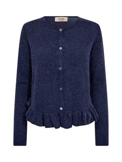 MOS MOSH Mape Ruffle Hem Wool Blend Cardigan, Crown Blue, Crown Blue