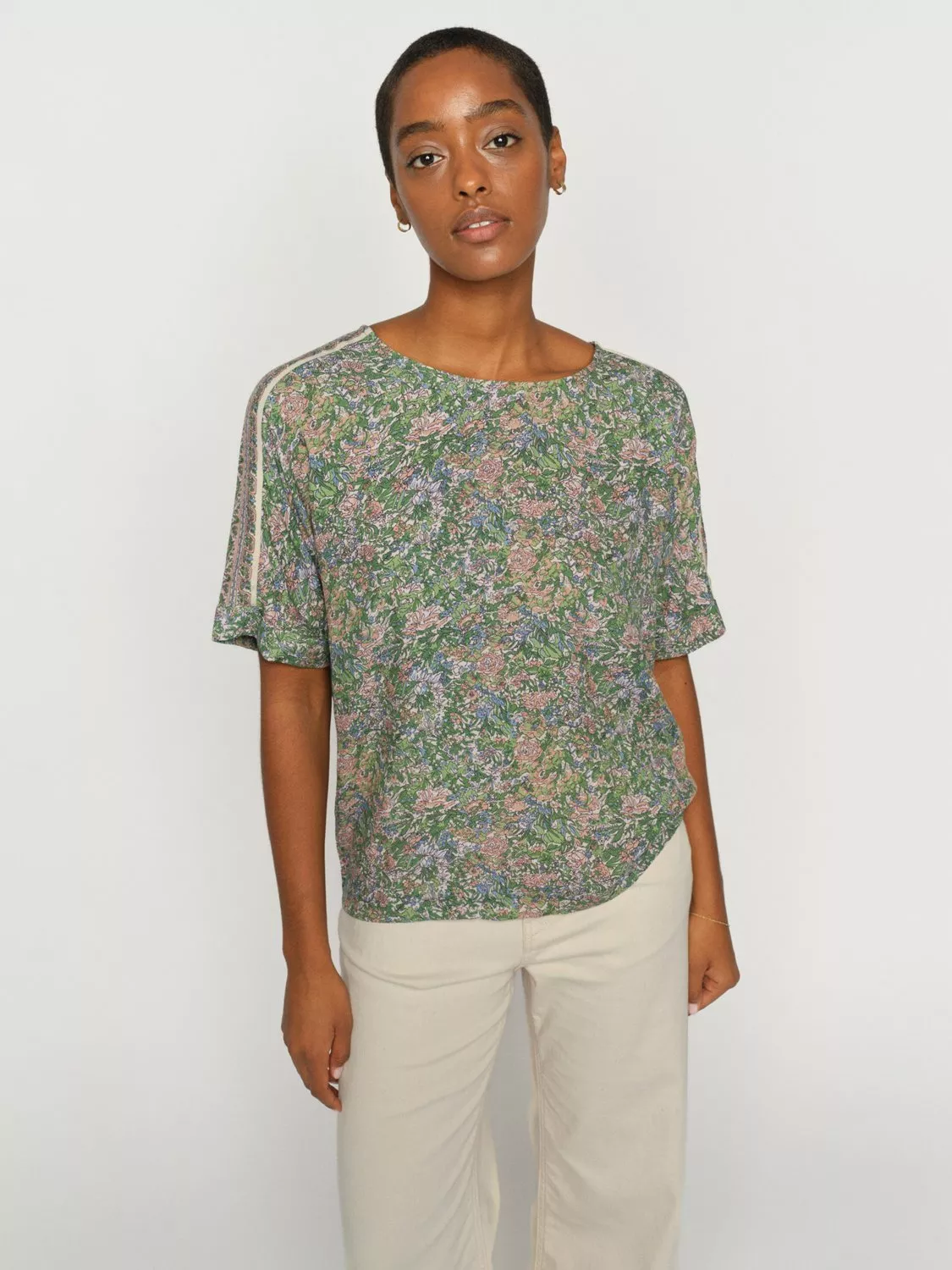 MOS MOSH Palma Orchid Floral Top containing LENZING™ ECOVERO