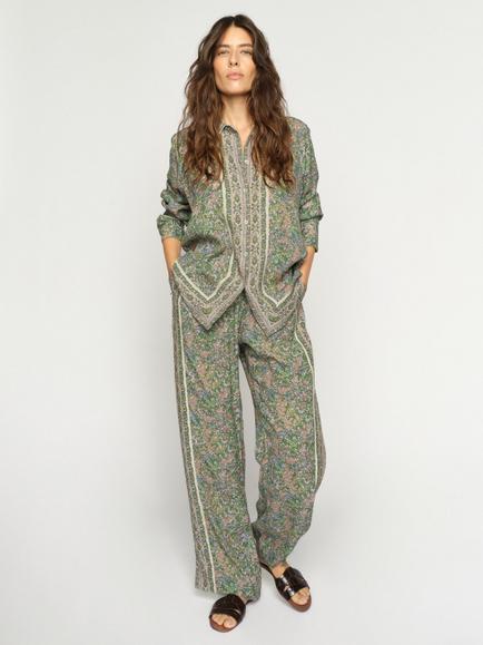 MOS MOSH Bala Orchid Trousers containing LENZING™ ECOVERO™ Viscose, Turf Green - view 2, Turf Green