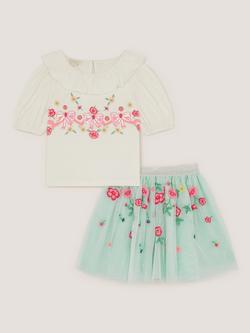 Monsoon Kids' Sequin Top and Mesh Skirt Set, Multi, Multi