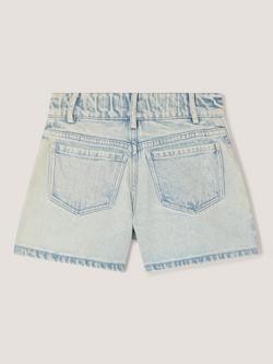 Monsoon Kids' Sequin Denim Shorts, Light Blue - view 2, Light Blue