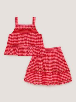 Monsoon Kids' Strawberry Top and Skirt Set, Red, Red