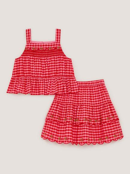 Monsoon Kids' Strawberry Top and Skirt Set, Red, Red
