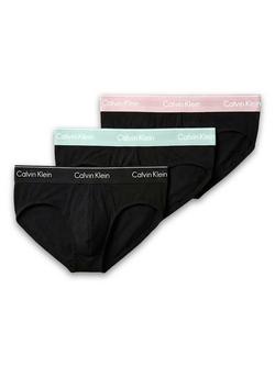 Calvin Klein Stretch Cotton Hip Briefs, Pack of 3, Black/Multi, Black/Multi
