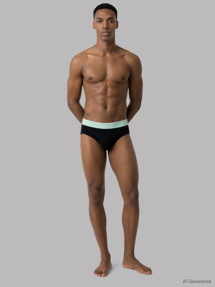 Calvin Klein Stretch Cotton Hip Briefs, Pack of 3, Black/Multi - view 2, Black/Multi