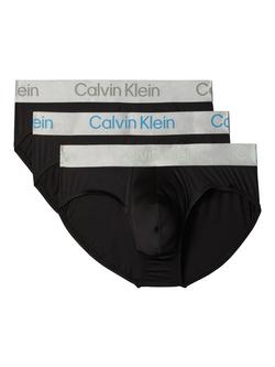 Calvin Klein Waistband Hip Briefs, Pack of 3, Black, Black
