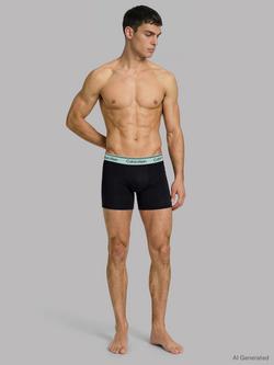 Calvin Klein Stretch Cotton Boxer Briefs, Pack of 3, Black/Multi - view 2, Black/Multi