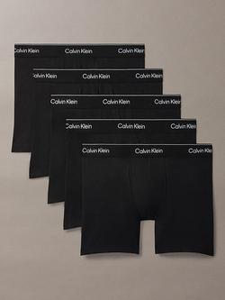 Calvin Klein Stretch Cotton Boxer Briefs, Pack of 5, Black, Black