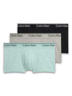 Calvin Klein Low Rise Trunks, Pack of 3, Mint/Multi, Mint/Multi