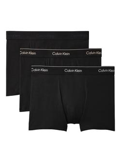Calvin Klein Icon Cotton Stretch Relaxed Dart Trunks, Pack of 3, Black