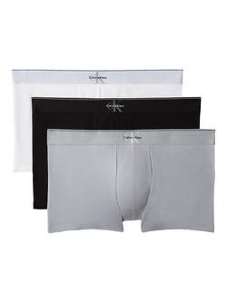 Calvin Klein Stretch Cotton Trunks, Pack of 3, White/Black/Grey, White/Black/Grey