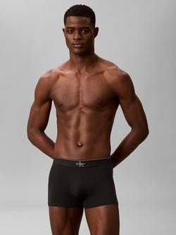 Calvin Klein Stretch Cotton Trunks, Pack of 3, White/Black/Grey - view 2, White/Black/Grey