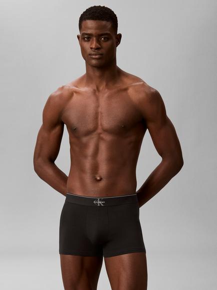 Calvin Klein Stretch Cotton Trunks, Pack of 3, White/Black/Grey - view 2, White/Black/Grey
