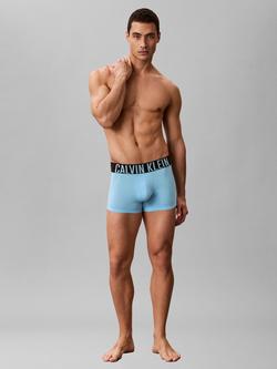 Calvin Klein Intense Power Waistband Trunks, Pack of 3, Aqua Blue/Multi, Aqua Blue/Multi