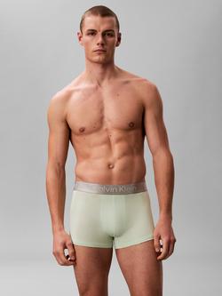 Calvin Klein Waistband Trunks, Pack of 3, Pale Green/Multi - view 2, Pale Green/Multi