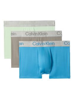 Calvin Klein Waistband Trunks, Pack of 3, Pale Green/Multi, Pale Green/Multi