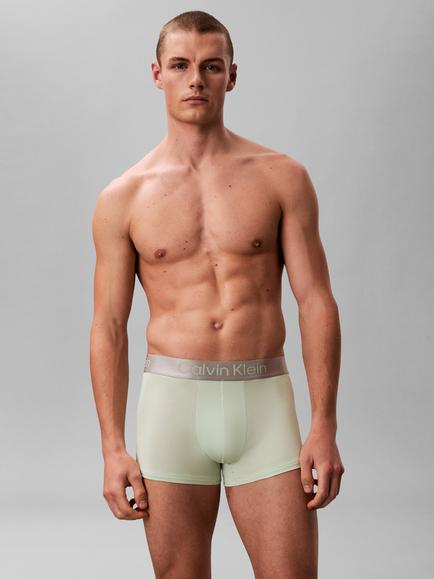 Calvin Klein Waistband Trunks, Pack of 3, Pale Green/Multi, Pale Green/Multi