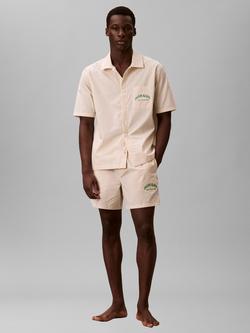 Calvin Klein Cotton Heritage Crest Lounge Top, Natural Beige - view 2, Natural Beige