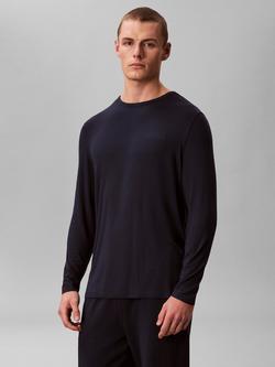 Calvin Klein Stretch Modal Long Sleeve Lounge Top, Blue Navy, Blue Navy