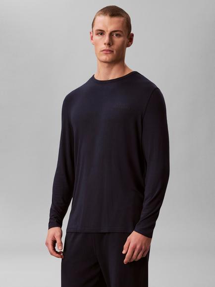 Calvin Klein Stretch Modal Long Sleeve Lounge Top, Blue Navy, Blue Navy