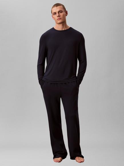 Calvin Klein Stretch Modal Long Sleeve Lounge Top, Blue Navy - view 2, Blue Navy