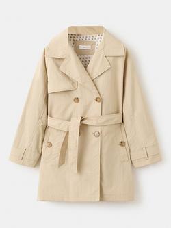Mango Kids' Ruth Trench Coat, Cream, Cream