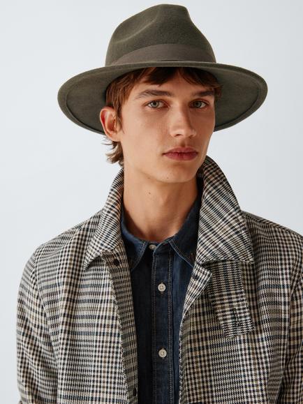 John Lewis Wool Felt Fedora, Chocolate Brown, Chocolate Brown
