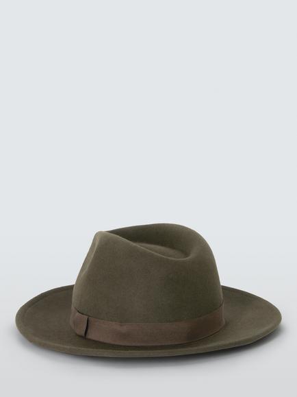 John Lewis Wool Felt Fedora, Chocolate Brown - view 2, Chocolate Brown